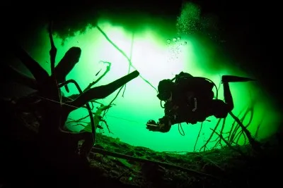 Car Wash cenote diving near Tulum
