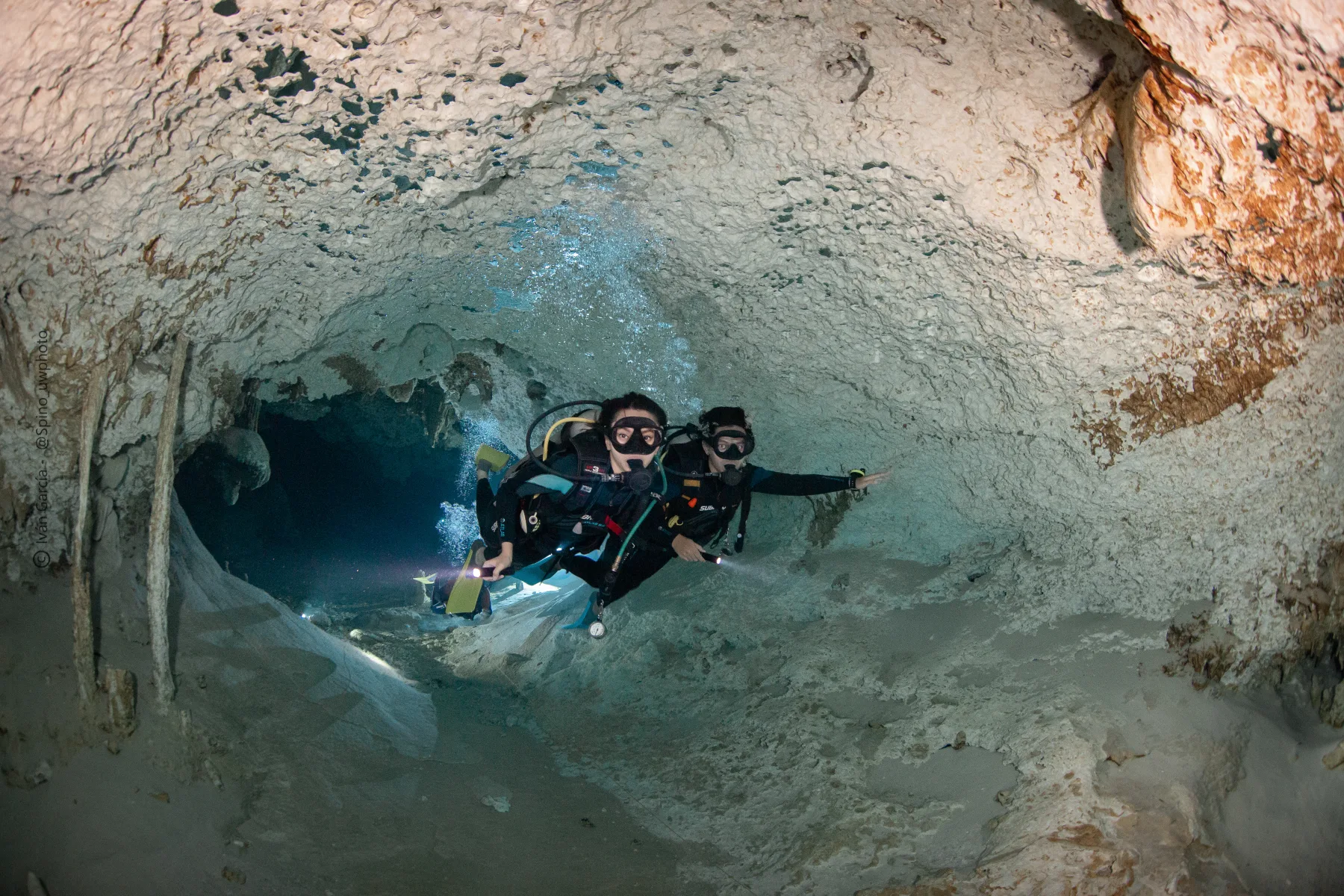 Dos Ojos cenote diving near Tulum or Playa del Carmen
